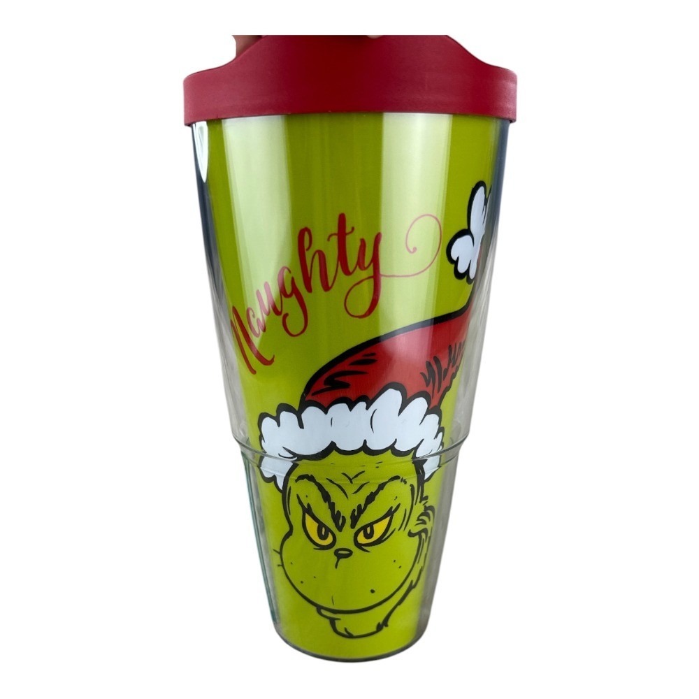 Tervis The Grinch Naughty Nice Insulated Tumbler 24oz Cup Lid USA BPA Free Lid
